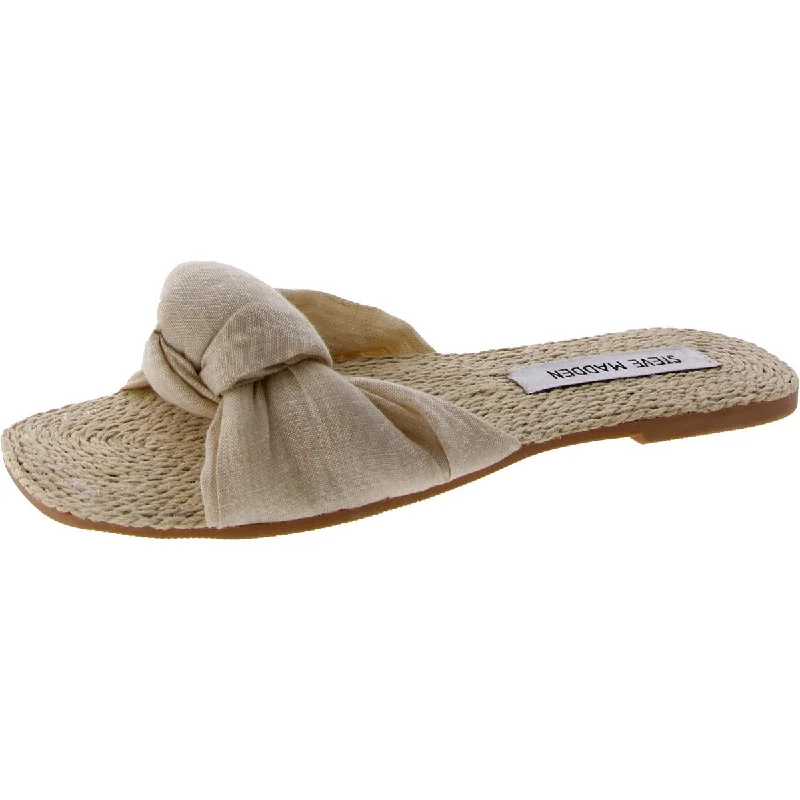 Steve Madden Womens Hays Slip-On Twist Slide Sandals