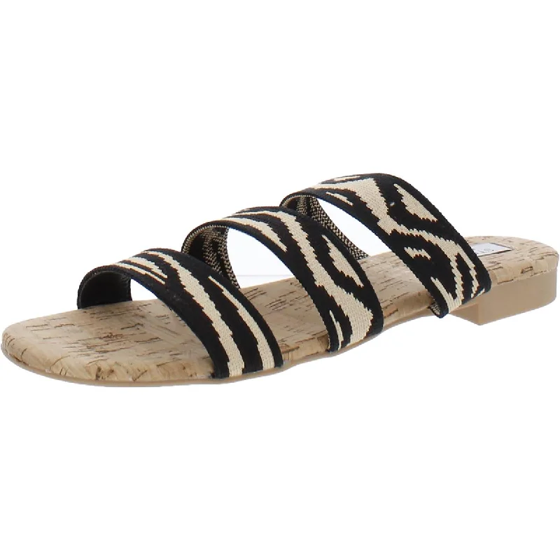 Steven New York Womens Skie Tiger Print Slip On Slide Sandals