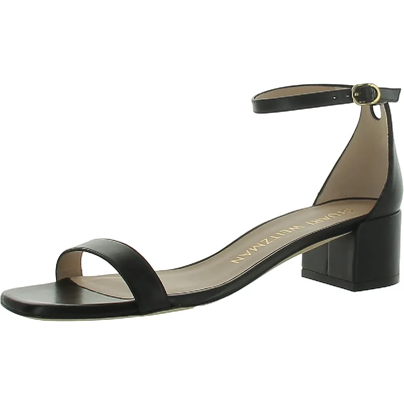 Stuart Weitzman Womens Nudistcurve 35 Leather Dressy Ankle Strap