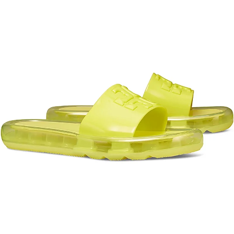 Tory Burch Womens Bubble Jelly Logo Slide Jelly Sandals