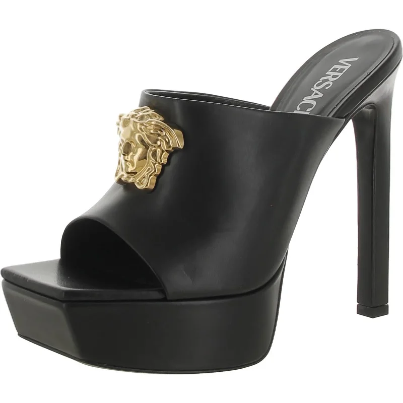 Versace Womens Faux Leather Slip On Pumps