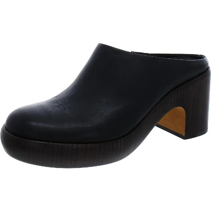 Vince Womens NAVINA CLOG Leather Slip On Clogs