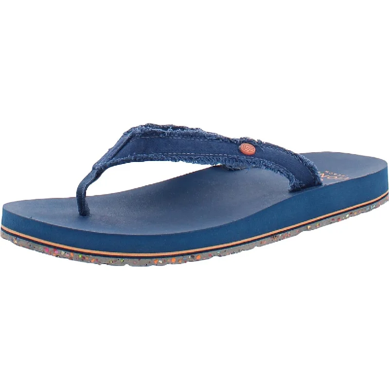 Vionic Beach Womens Unwind Canvas Slip On Flip-Flops