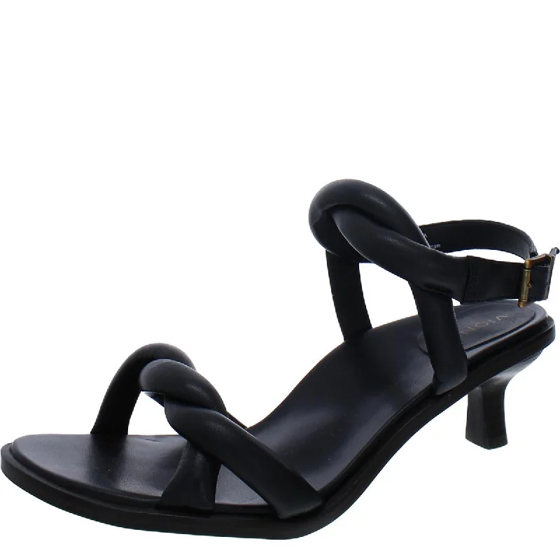 Vionic Womens Angelica Leather Kitten Slingback Sandals