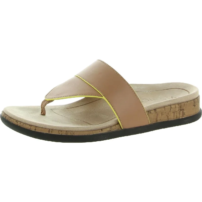 Vionic Womens Jillian Leather Thong Flip-Flops