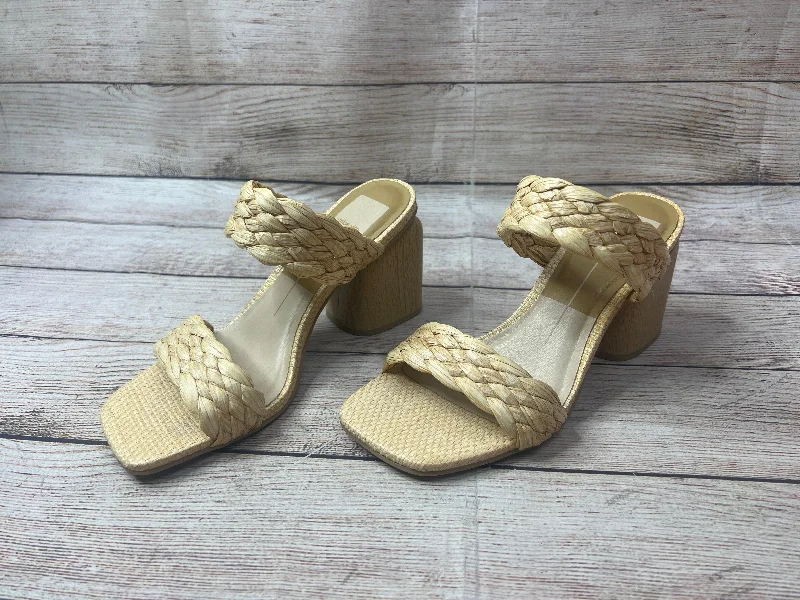 Beige Sandals Heels Block Dolce Vita, Size 8