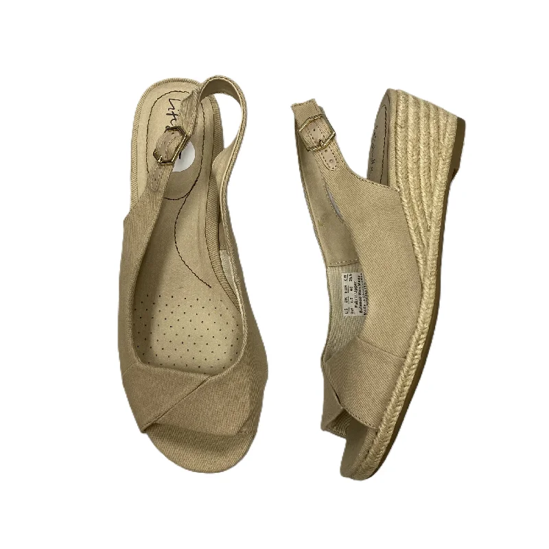 Beige Sandals Heels Wedge By Life Stride, Size: 9