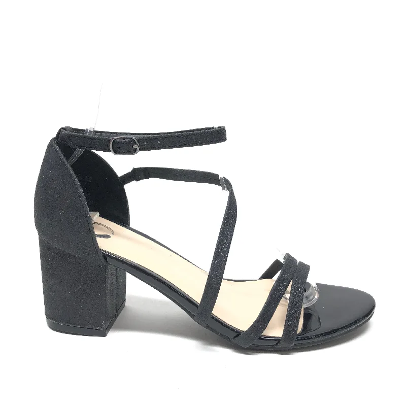 Black Sandals Heels Block Journee, Size 7