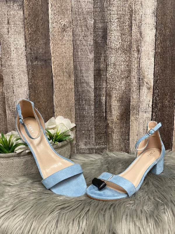 Blue Sandals Heels Block Cme, Size 11