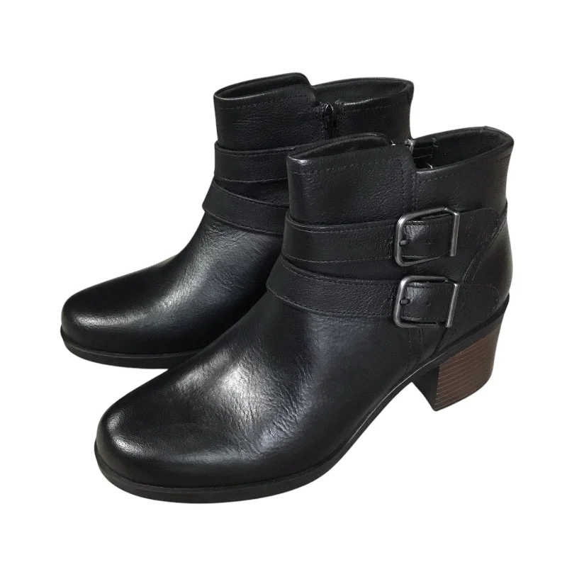 Boots Ankle Heels By Clarks In Black, Size: 8