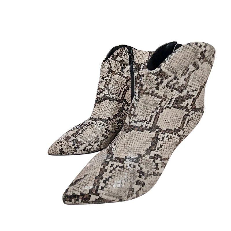 Boots Ankle Heels By Worthington In Snakeskin Print, Size: 6.5