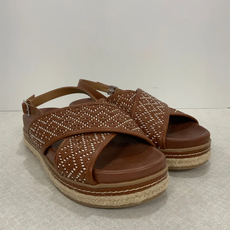 Brown Sandals Heels Wedge Universal Thread, Size 7.5