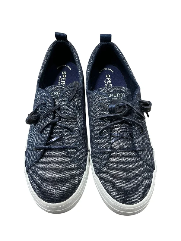 Shoes Sneakers By Sperry In Blue Denim, Size: 8.5