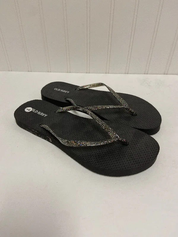 Black Sandals Flip Flops Old Navy, Size 7