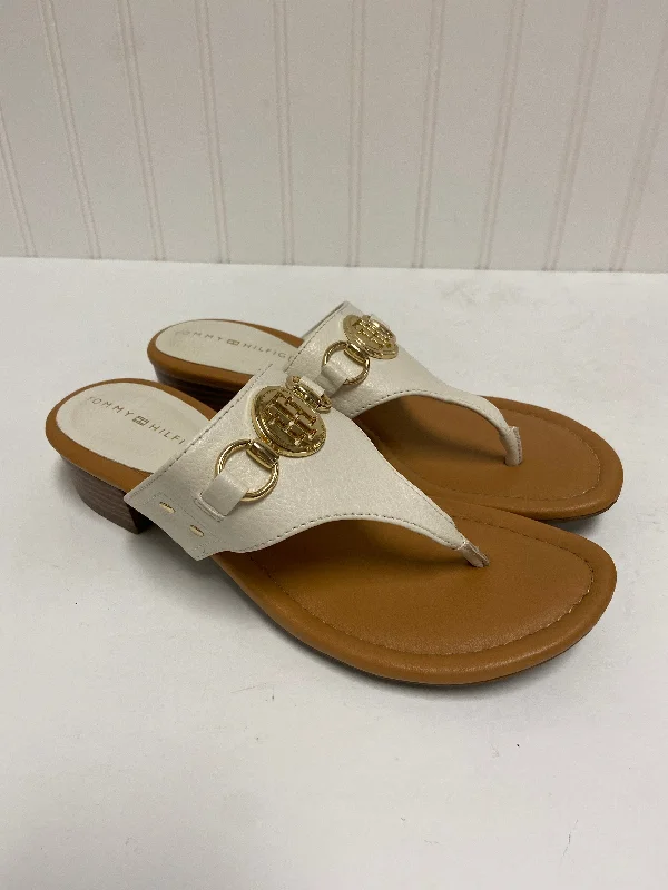 White Sandals Heels Block Tommy Hilfiger, Size 7