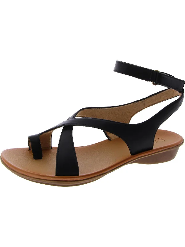 Sivan Womens Faux Leather Toe Loop Ankle Strap Hemp - Material Shoe Style  
