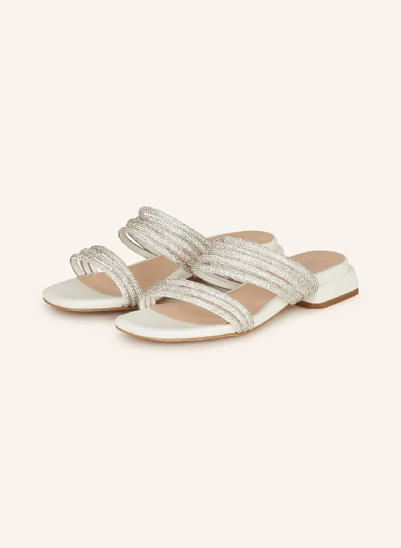 Slides Finike With Decorative Gems In Silver Rubber - Sole Plimsoll Look  