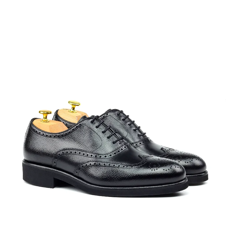 Unique Classic Black Calf Oxford w/ Full Brogue by Le Ruux Memory - Foam Slipper Look Unique Classic Black Calf Oxford w/ Full Brogue by Le Ruux Memory - Foam Slipper Look